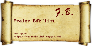 Freier Bálint névjegykártya